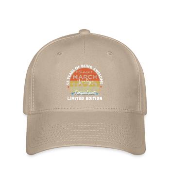 52 Jahre alt Baujahr 1972 Jahrgang März 1972 - Flexfit Cap - Khaki - Vorne