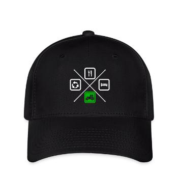 Life Cycle of a Farmer,Tractor,Farmer - Flexfit Cap - black - Front