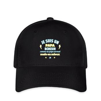 Papa BOXEUR cadeau fête des pères,Boxe,Sport,Drôle - Casquette Flexfit - noir - Devant