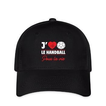 j aime le handball pour la vie,Handball,Sport - Casquette Flexfit - noir - Devant