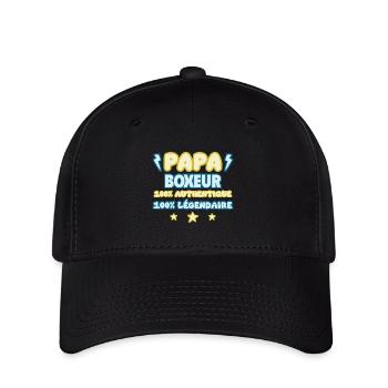 Papa boxeur,cadeau fête des pères,boxe,Humour - Casquette Flexfit - noir - Devant