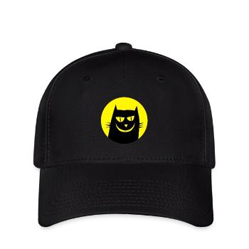 Chat drôle - Casquette Flexfit - noir - Devant