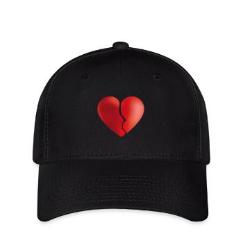 Gebrochenes Herz - Flexfit Cap - Schwarz - Vorne