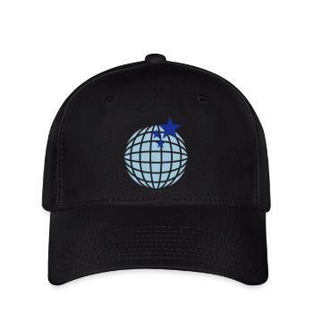 Boule disco / globe disco (2c) - Casquette Flexfit - noir - Devant