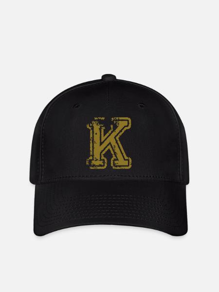 K - Buchstabe - Flexfit Cap - Schwarz