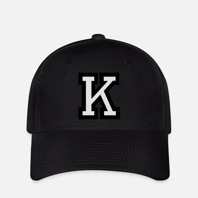Buchstabe K - Flexfit Cap - Schwarz