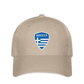 Griechenland Wappen / Geschenk Athen Piräus - Flexfit Cap - Khaki - Vorne