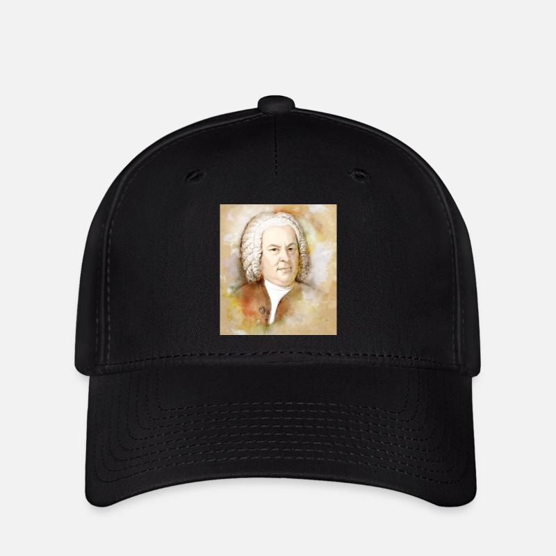 Johann Sebastian Bach dans un style aquarelle - Casquette Flexfit - noir