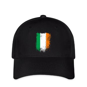 Irische Trikolore Flagge - Flexfit Cap - Schwarz - Vorne