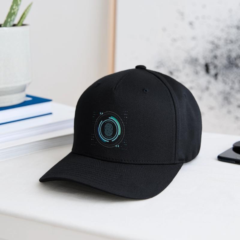 identity security safe nerd pixel pc tech science Flexfit Cap