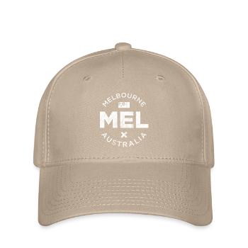 MEL, Melbourne Australie - Casquette Flexfit - kaki - Devant