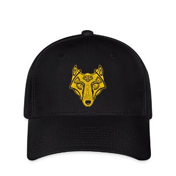 Viking Wolf gelb transparent - Flexfit Cap - Schwarz - Vorne
