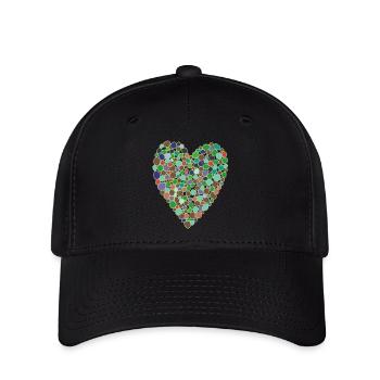herz grün - Flexfit Cap - Schwarz - Vorne