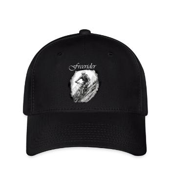 Freerider blanc - Casquette Flexfit - noir - Devant