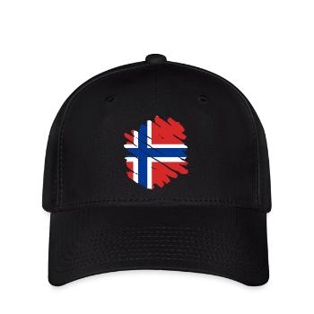 Norwegen Flagge Skandinavien Norwegische Fahne - Flexfit Cap - Schwarz - Vorne