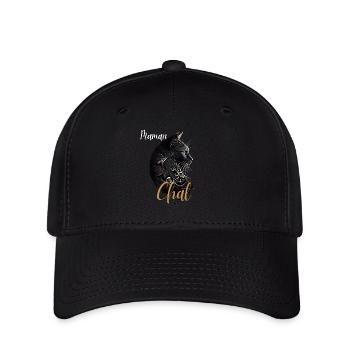 Chat Maman Ornemental Noir Doré - Casquette Flexfit - noir - Devant