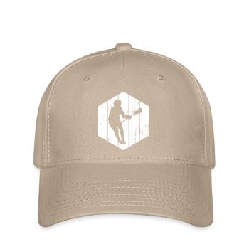 Lacrosse Player Drawing - Flexfit Cap - khaki - Front