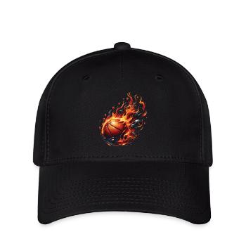A basketball on fire - Flexfit Cap - black - Front