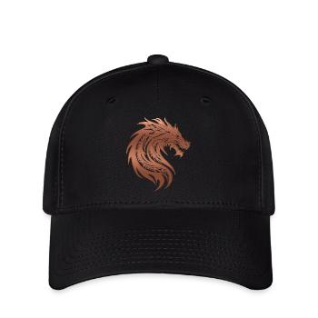 Fantasy Drache Anime Drachenkopf Mythisches Reptil - Flexfit Cap - Schwarz - Vorne