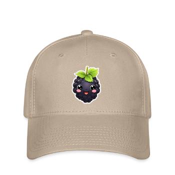 Brombeere kawaii süß - Flexfit Cap - Khaki - Vorne