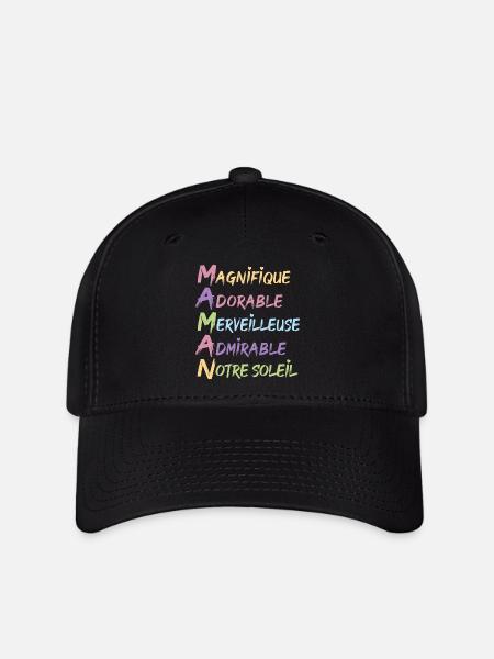 Maman cadeau fête des mères maman merveilleuse - Casquette Flexfit - noir