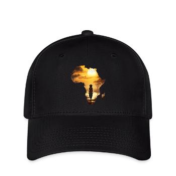 Africa Map Continent Outline Sunset - Flexfit Cap - black - Front
