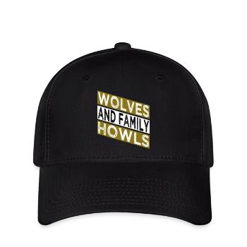 family traditions funny sayings gray wolves - Flexfit Cap - Schwarz - Vorne