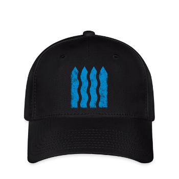 Blaue Linien - Deko Ornament - Flexfit Cap - Schwarz - Vorne