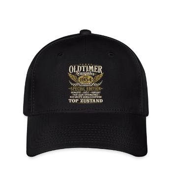 Oldtimer Baujahr 1954 Jahrgang Geburtstag Geschenk - Flexfit Cap - Schwarz - Vorne