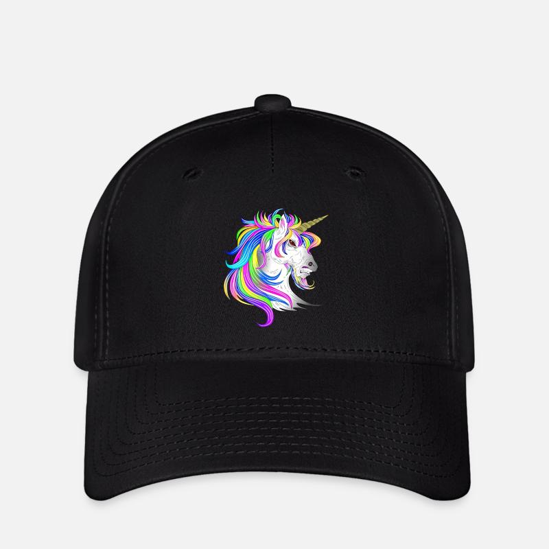 Einhorn wütend - Flexfit Cap - Schwarz