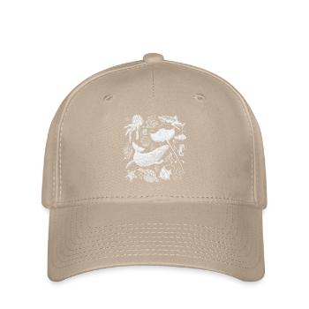Vintage Tattoo Meerestier, Retro Ozean Natur - Flexfit Cap - Khaki - Vorne