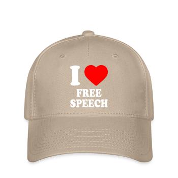 i love free speech - Flexfit Cap - khaki - Front