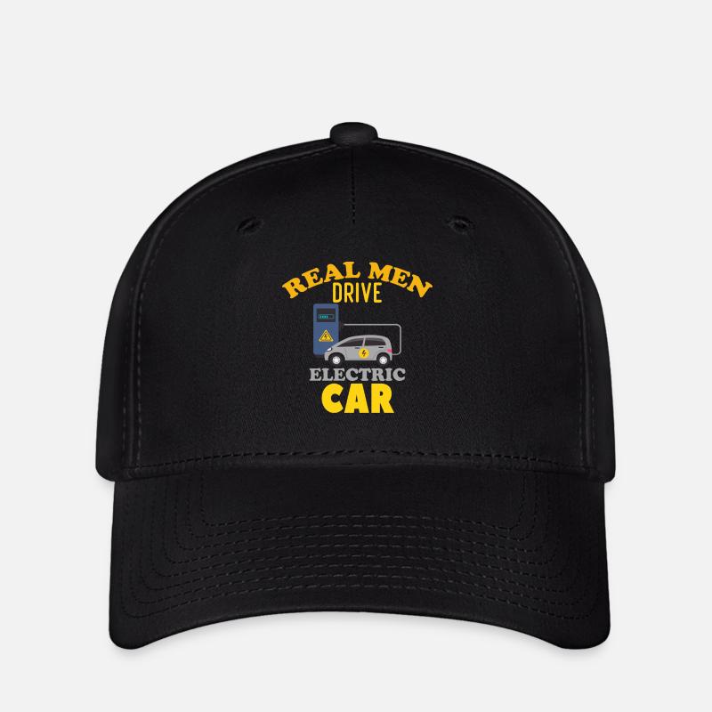 Real men drive an electric car - Flexfit Cap - black