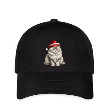 Chat persan de Noël - Casquette Flexfit - noir - Devant