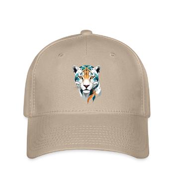 Leopard Vektor Kunst Lebendige Farben Illustration - Flexfit Cap - Khaki - Vorne