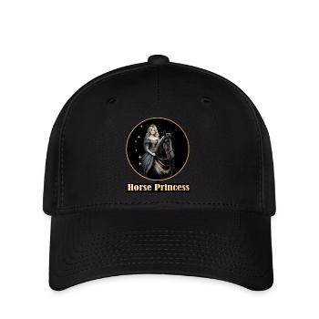 Princesse cheval avec des étoiles - Casquette Flexfit - noir - Devant