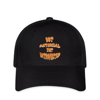 Nicht asozial, nur introvertiert - Flexfit Cap - Schwarz - Vorne