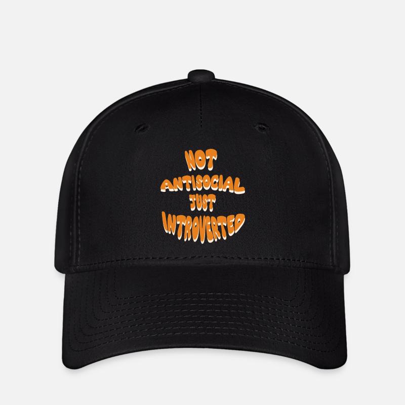 Nicht asozial, nur introvertiert - Flexfit Cap - Schwarz