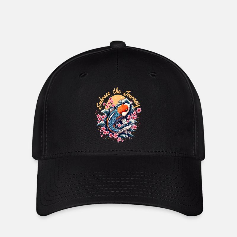 Japanischer Koi Fisch - Flexfit Cap - Schwarz