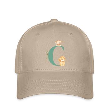 Buchstabe c grüne Dschungeltiere - Flexfit Cap - Khaki - Vorne
