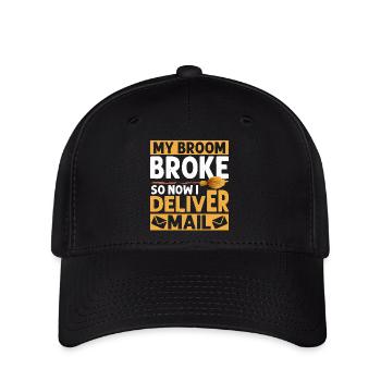 My Broom Broke So Now I Deliver Mail Postal Worker - Flexfit Cap - Schwarz - Vorne