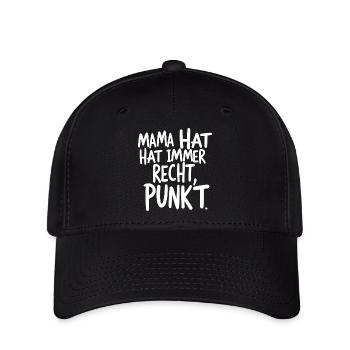 Lustiger Spruch: Geschenk Mama hat immer Recht - Flexfit Cap - Schwarz - Vorne