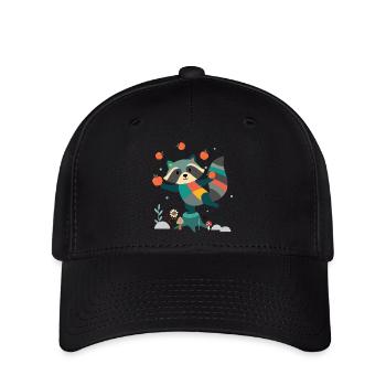 Playful raccoon happily juggling apples - Flexfit Cap - black - Front