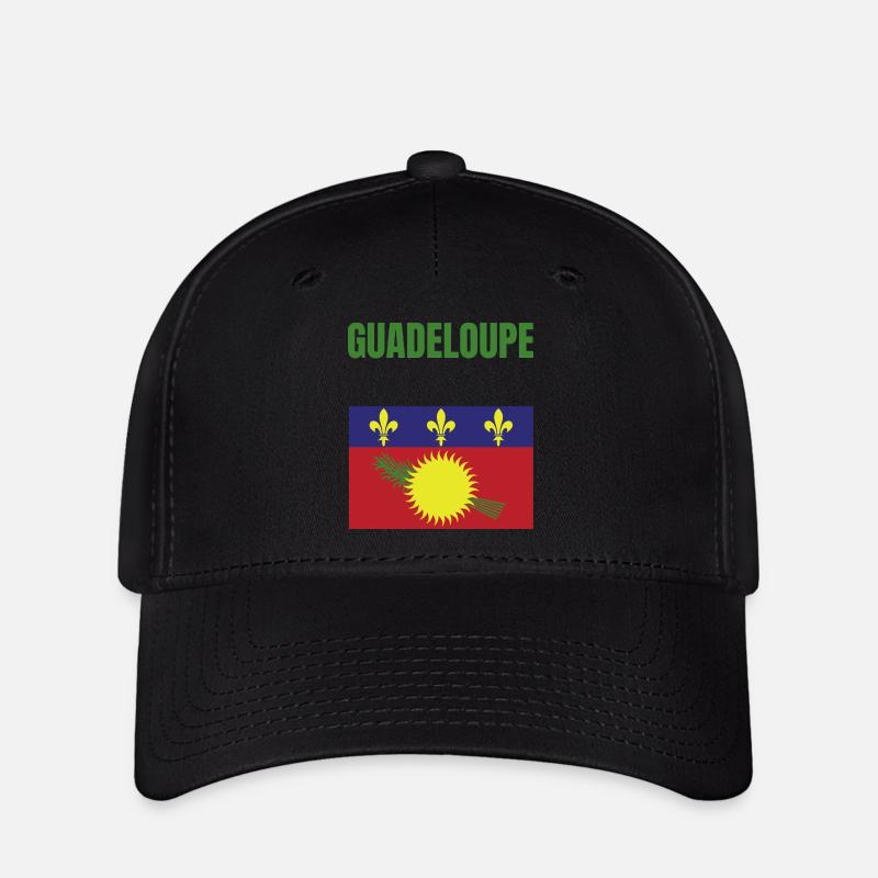 T-shirt drapeau Guadeloupe Antilles - Casquette Flexfit - noir