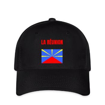 T-shirt drapeau La Réunion volcan - Casquette Flexfit - noir - Devant