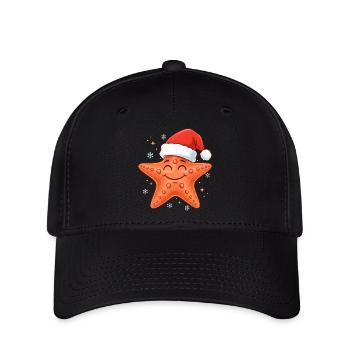 Noël des étoiles de mer - Casquette Flexfit - noir - Devant