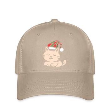 Scottish Christmas cat in winter look - Flexfit Cap - khaki - Front