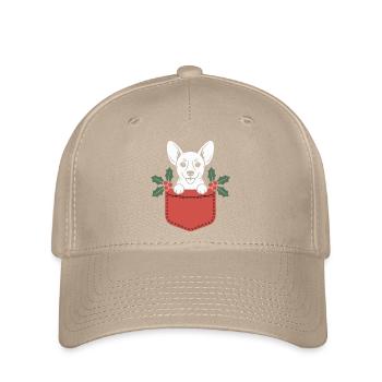 Le chiot de poche Holly Christmas - Casquette Flexfit - kaki - Devant