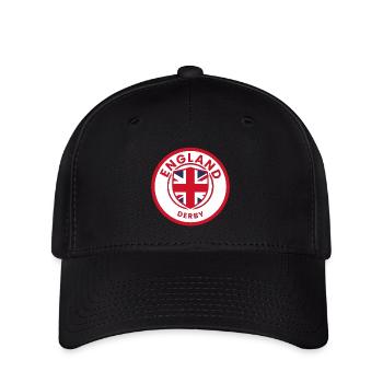 England Derby Shield-Wappen - Flexfit Cap - Schwarz - Vorne