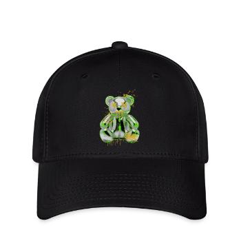Graffiti Teddybär Rebellion Urban Art - Flexfit Cap - Schwarz - Vorne
